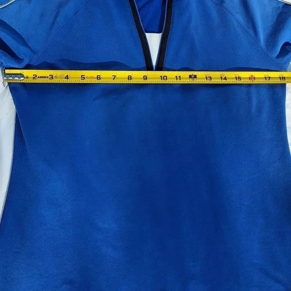 Annika Cutter & Buck Womens Blue & Black/ White Blouse Medium - Picture 6 of 11